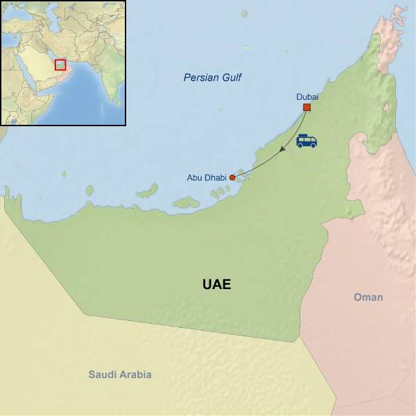 Map: Picturesque Solo Dubai and Abu Dhabi Tour (Indus)