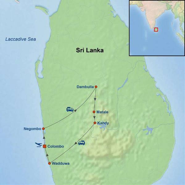Map: Picturesque Solo Sri Lanka Tour (Indus)