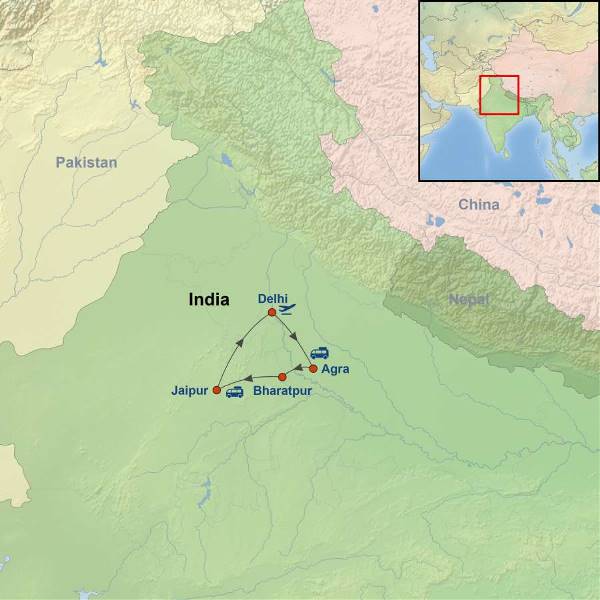 Map: Picturesque Solo India Tour (Indus)