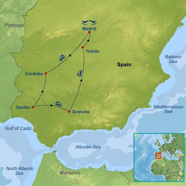 Map: Picturesque Solo Spain Tour (Indus)