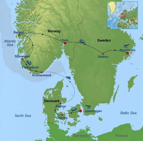 Map: Highlights of Scandinavia (Indus)