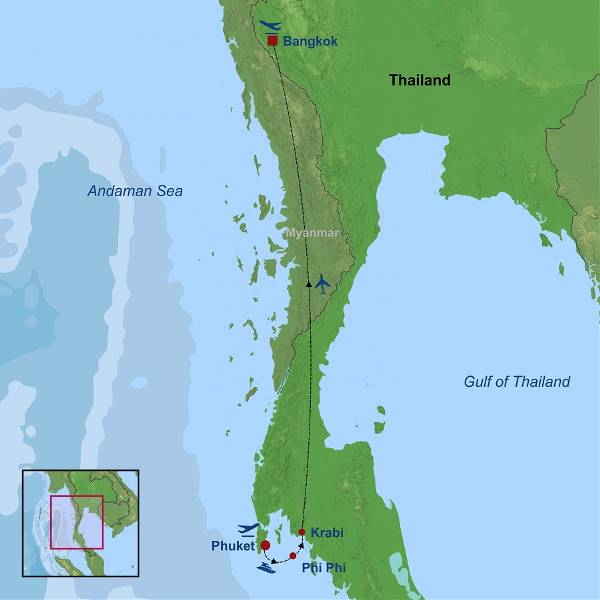 Map: Bangkok with the Islands of Thailand (Indus)