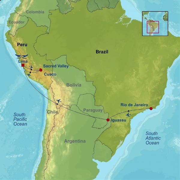 Map: Essential Brazil And Peru (Indus)