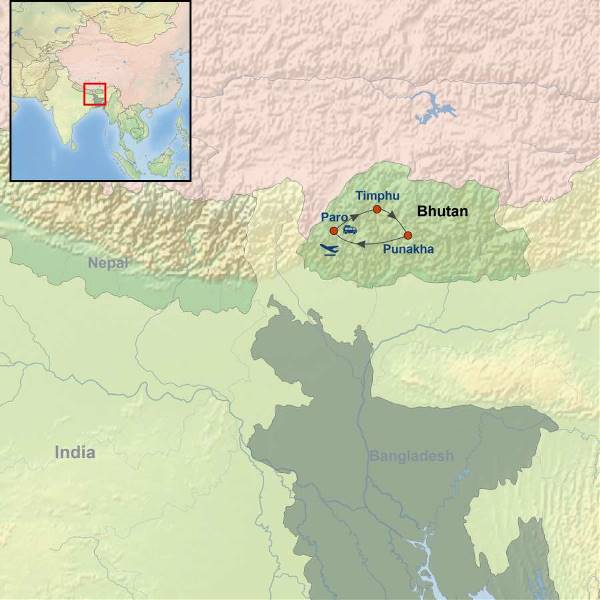 Map: Glimpse of Bhutan (Indus)