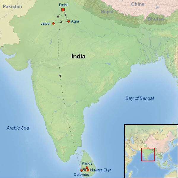 Map: Best of India and Sri Lanka (Indus)
