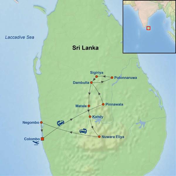 Map: Treasures of Sri Lanka (Indus)