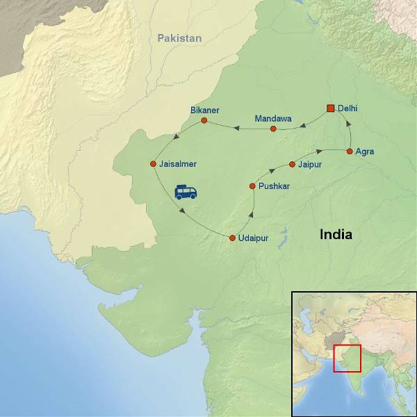 Map: Royal Rajasthan (Indus)