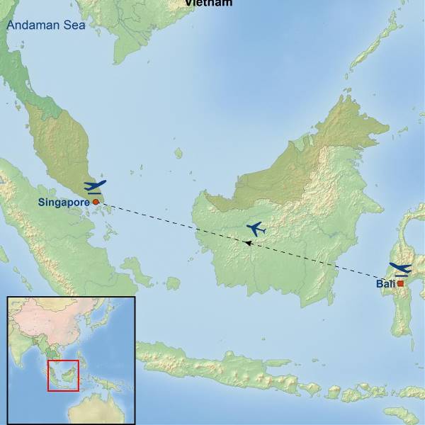 Map: Blissful Bali And Singapore (Indus)