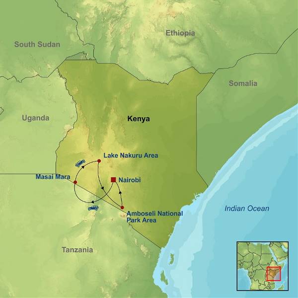 Map: Classic Kenya Safari (Indus)