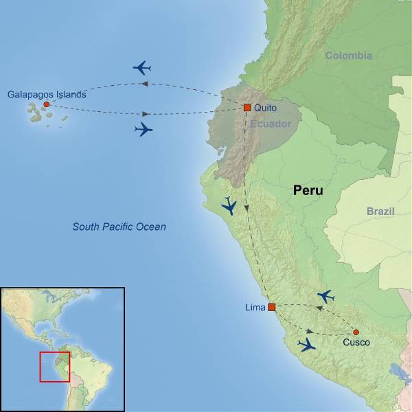 Map: Highlights Of Ecuador And Peru (Indus)