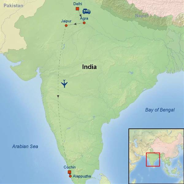 Map: Best of North and South India (Indus)