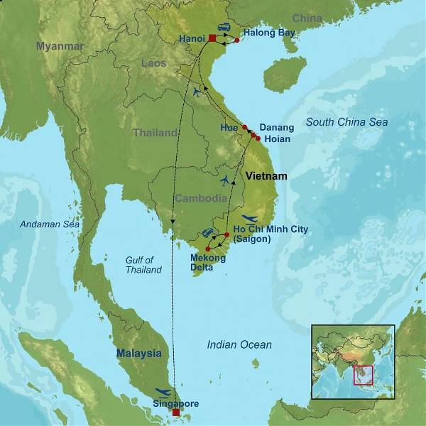 Map: Best Of Singapore and Vietnam (Indus)