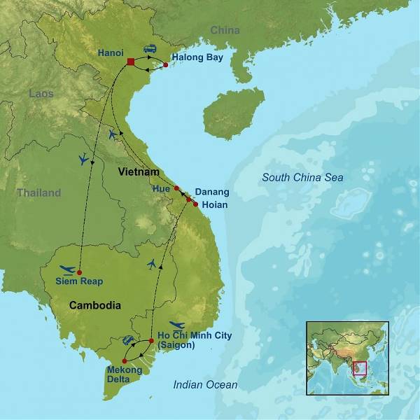 Map: Best Of Vietnam And Cambodia (Indus)