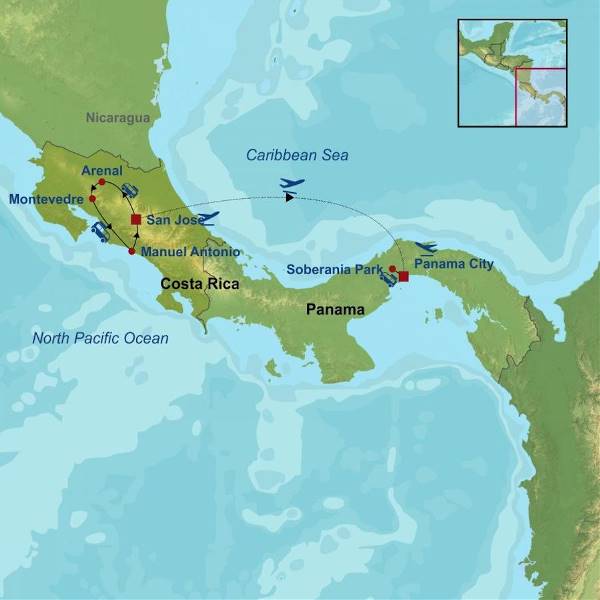 Map: Treasures of Costa Rica and Panama (Indus)