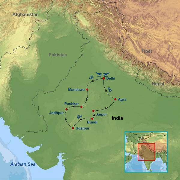 Map: Heritage of Rajasthan (Indus)