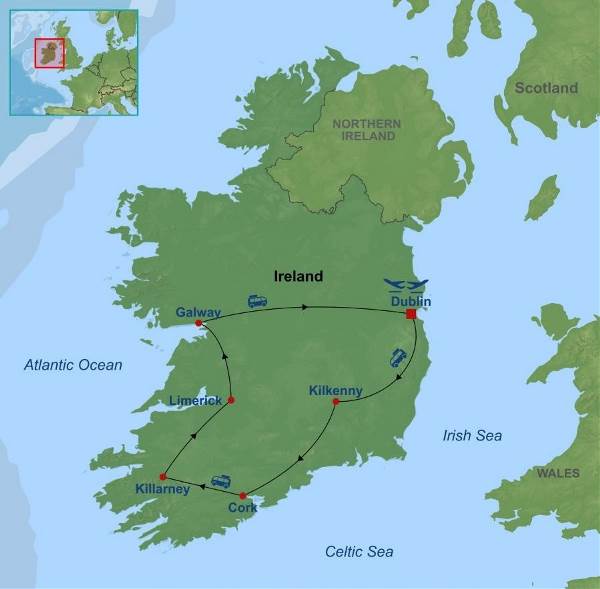 Map: Highlights of Ireland (Indus)