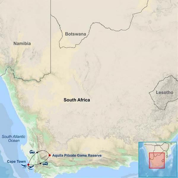 Map: Classic Cape Town and Safari (Indus)