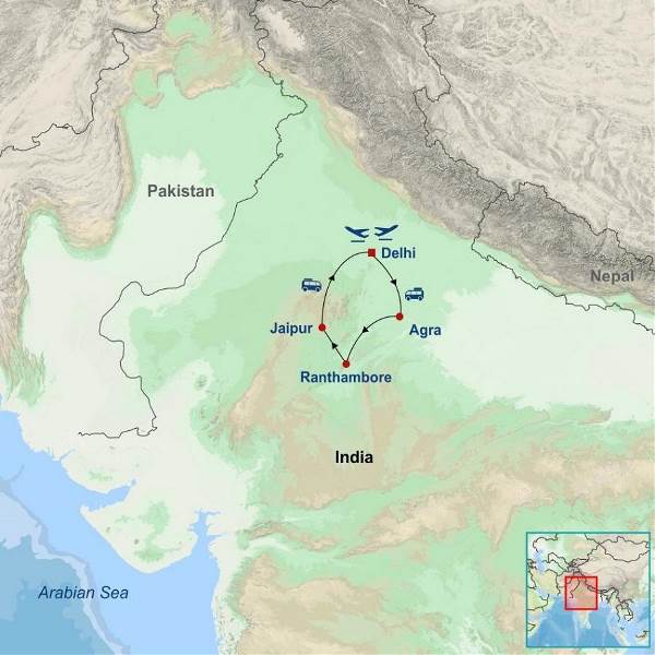 Map: Best of North India (Indus)