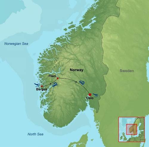 Map: Vision of Norwegian Fjords in Winter (Indus)