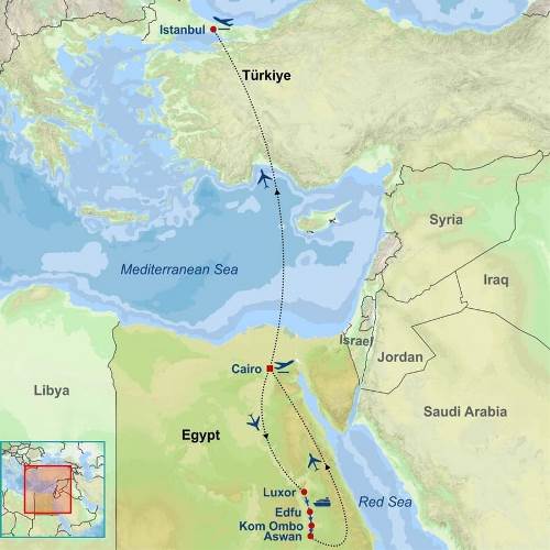 Map: Mystical Egypt and Istanbul (Indus)