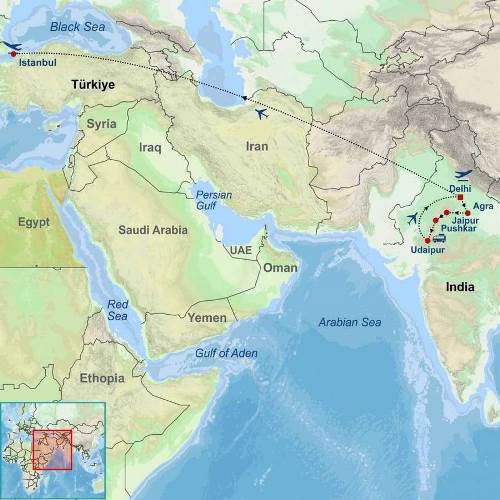 Map: Majestic India and Istanbul (Indus)