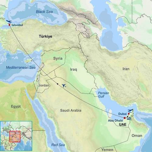 Map: Discover Dubai Abu Dhabi and Istanbul (Indus)