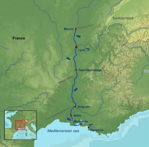Map: Enchanting Provence Rhone and Saone Cruise (Indus)