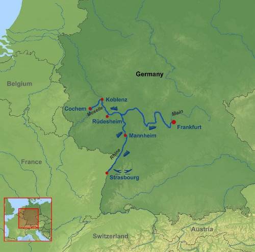 Map: Enchanting Rhine Moselle and Mine Cruise (Indus)