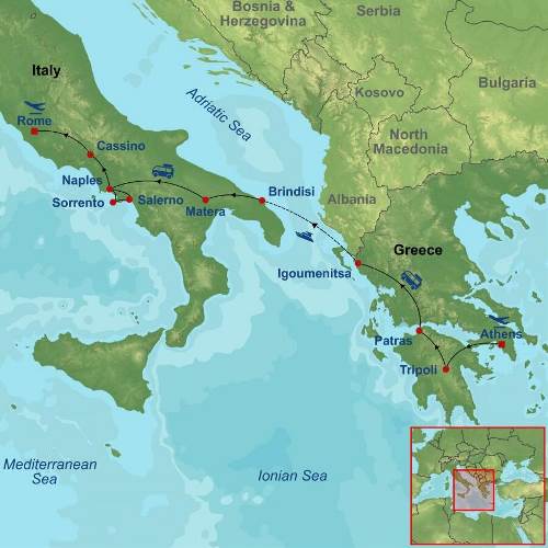 Map: Ancient Greece and Southern Italy (Indus)