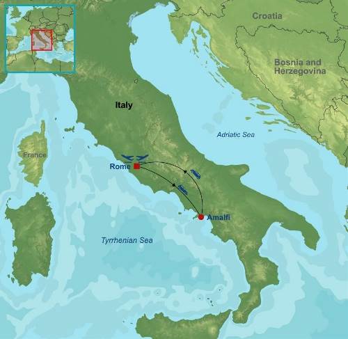 Map: Iconic Rome and Amalfi (Indus)