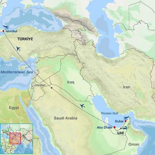 Map: Wonders of Dubai Abu Dhabi and Istanbul (Indus)