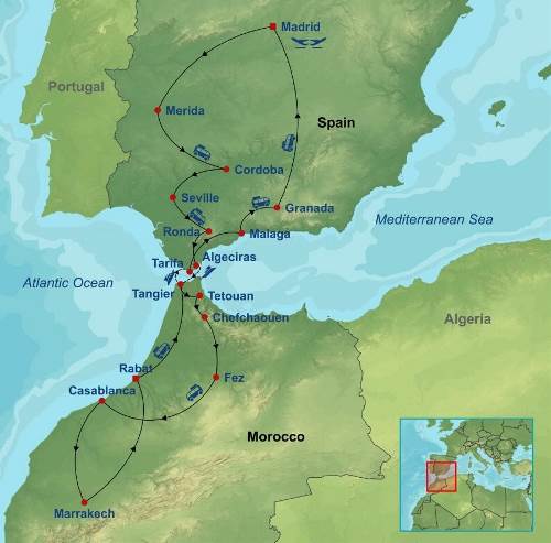 Map: Amazing Spain and Morocco (Indus)