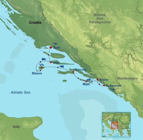 Map: Adriatic Wonders From Dubrovnik (Indus)