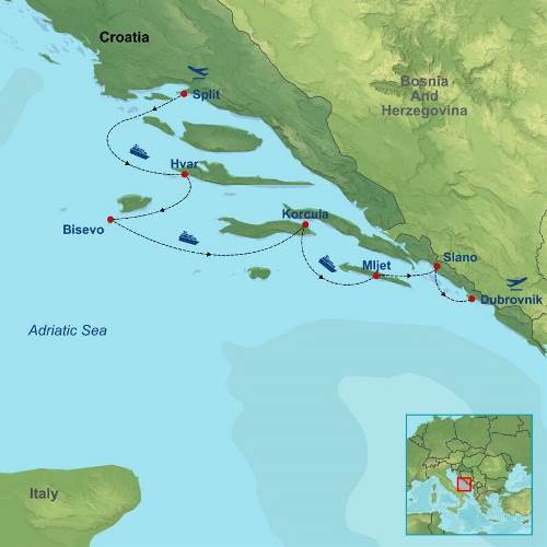 Map: Adriatic Wonders From Split (Indus)