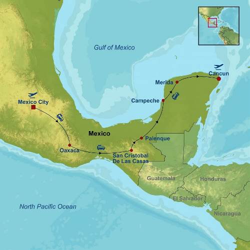 Map: Picturesque Solo Mexico Tour (Indus)
