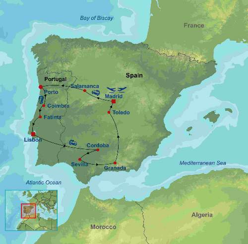 Map: Treasures of Spain and Portugal (Indus)