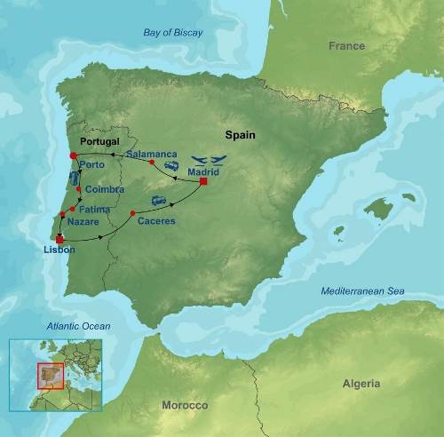 Map: Treasures of Madrid and Portugal (Indus)