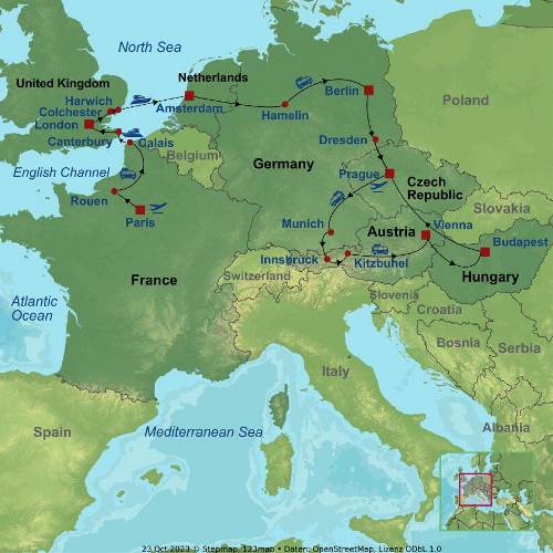 Map: Best of European Capitals (Indus)