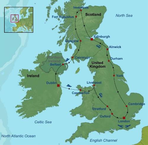 Map: Best of the United Kingdom and Dublin (Indus)
