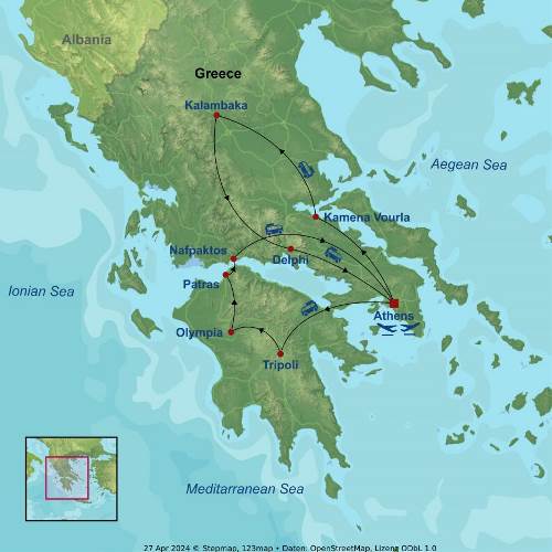 Map: Highlights of Greece (Indus)
