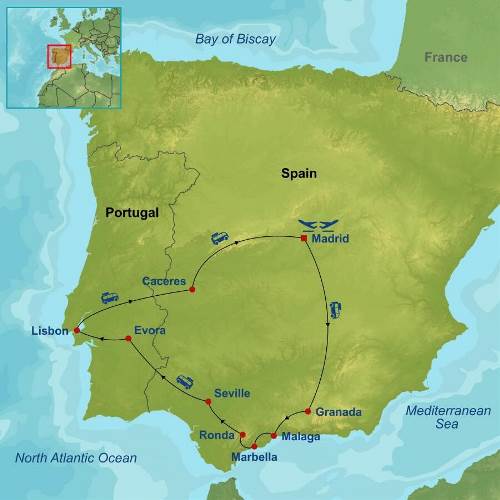 Map: Highlights of Spain and Portugal (Indus)