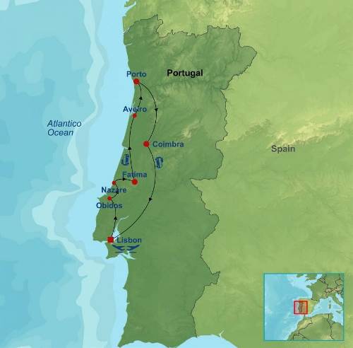 Map: Picturesque Solo Portugal Tour (Indus)