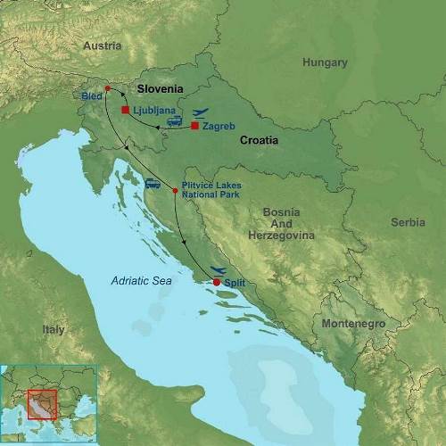 Map: Picturesque Solo Croatia Tour (Indus)