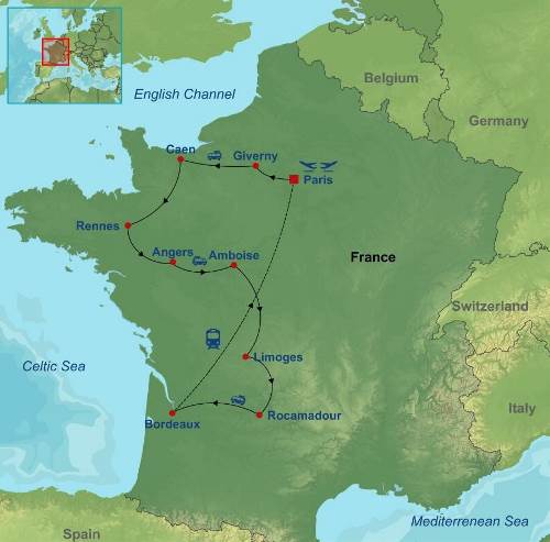 Map: Treasures of France (Indus)