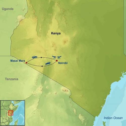 Map: Essential Kenya Safari (Indus)