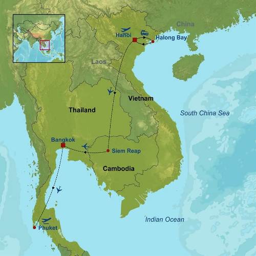 Map: Essential Vietnam Cambodia and Thailand (Indus)