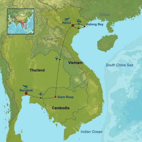 Map: Essential Vietnam Cambodia and Bangkok (Indus)