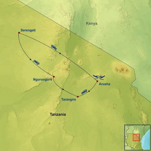 Map: Elewana Sky Safari Tanzania (Indus)