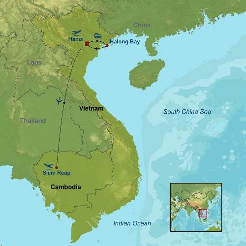 Map: Essential Vietnam And Cambodia (Indus)