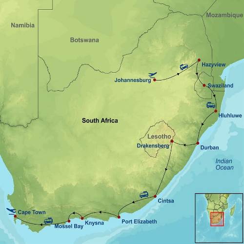 Map: South Africa In Depth (Indus)